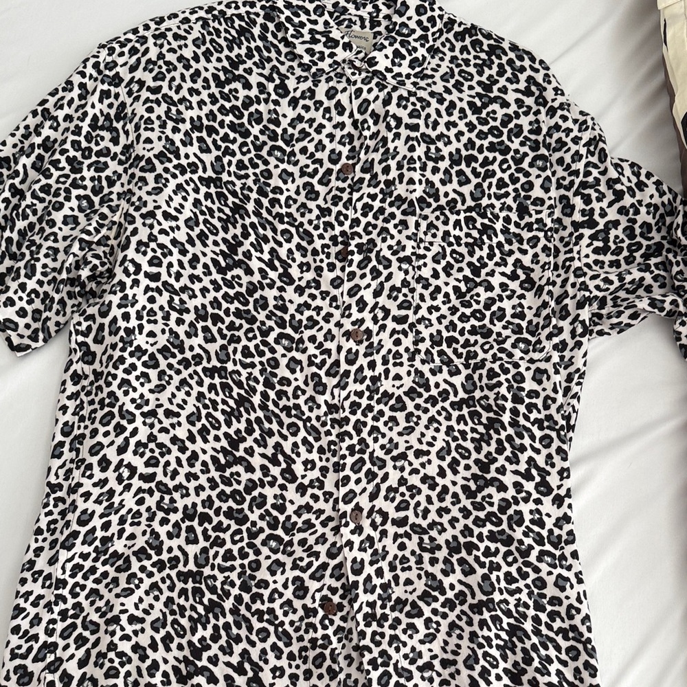Kenny Flowers Black and White Animal Print Shirt
